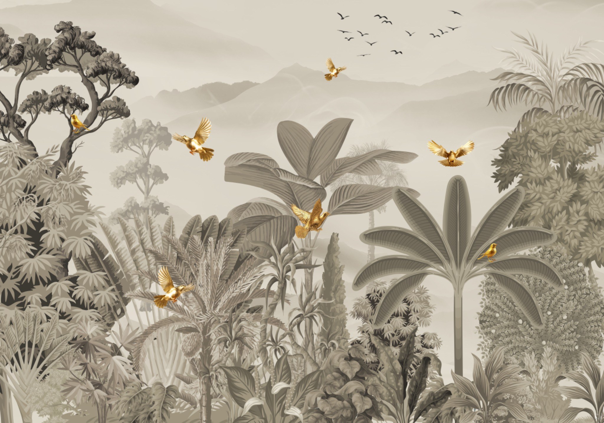Golden Song wall mural – LH Lifestyle